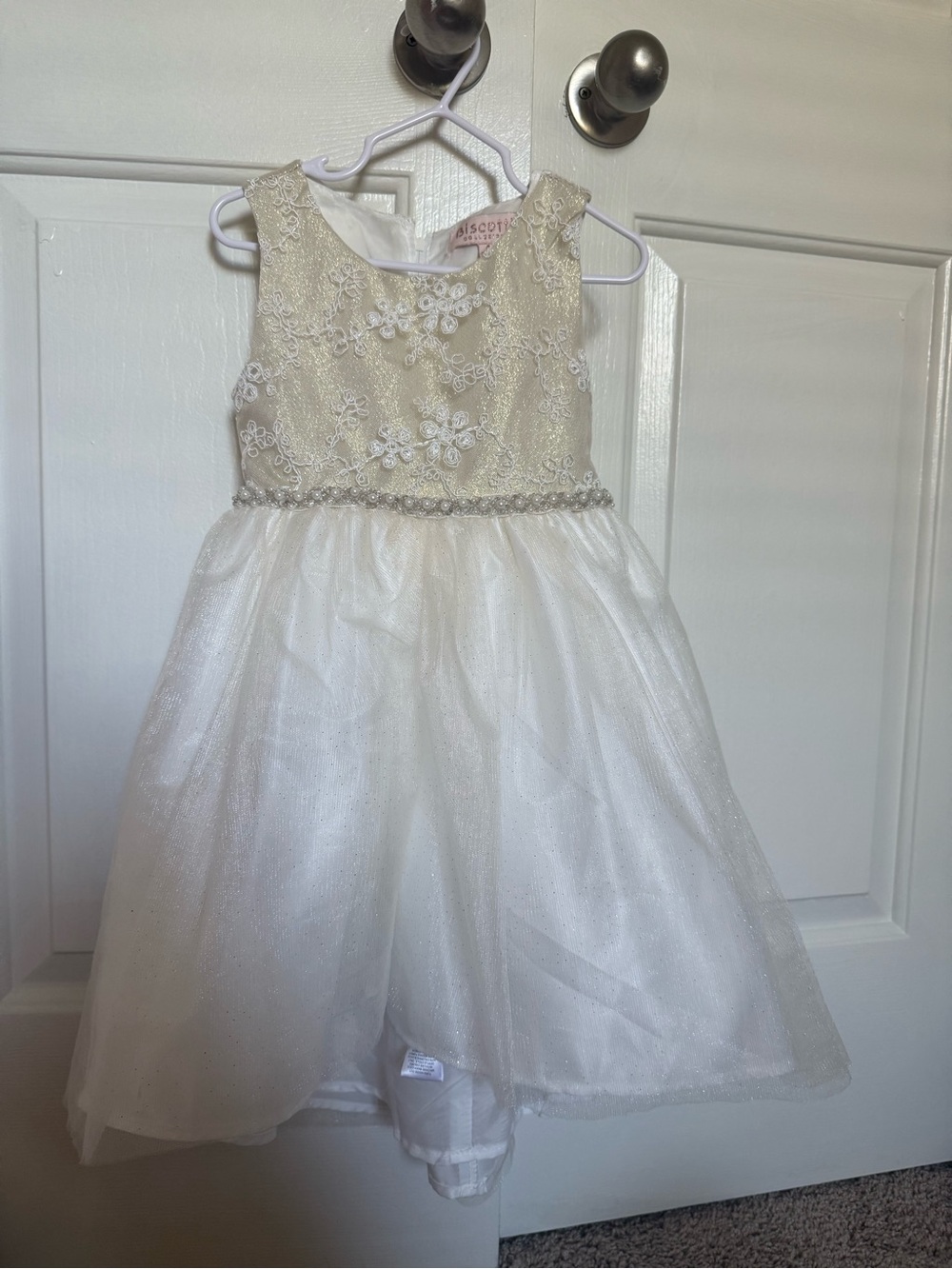 Biscotti toddler girl gold/ off white formal dress size 4